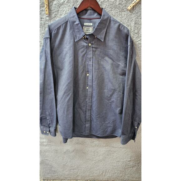 JoS A Bank 1905 Men's Denim Dress Shirt 100% Cotton Button Long‎ Sleeve 2X XXL - Picture 1 of 2
